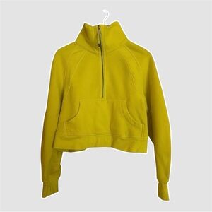 lululemon scuba half zip in sonic yellow - size xs/s